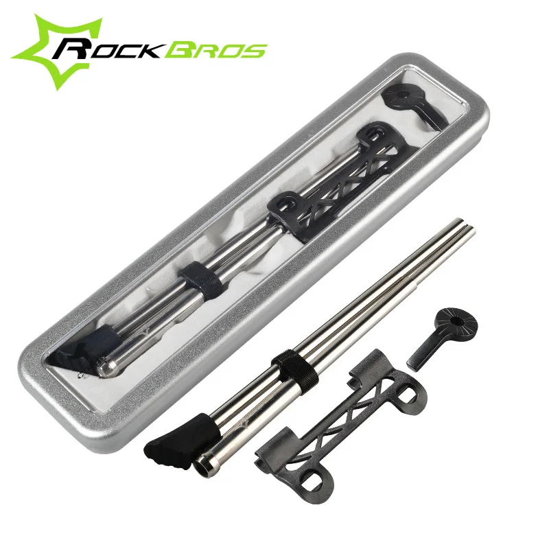 Stainless Steel RockBros велосипедная стойка БЫСТРОРАЗЪЕМНАЯ Серебряная нержавеющая сталь/Ультралегкая углеродная велосипедная стойка парковочные стойки Soporte Bicicleta - Цвет: Stainless Steel