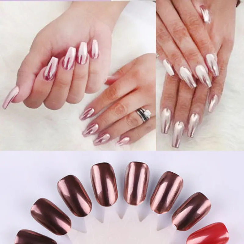 Пудра-блеск для ногтей 2 г розовое золото зеркальный с хромированным эффектом |