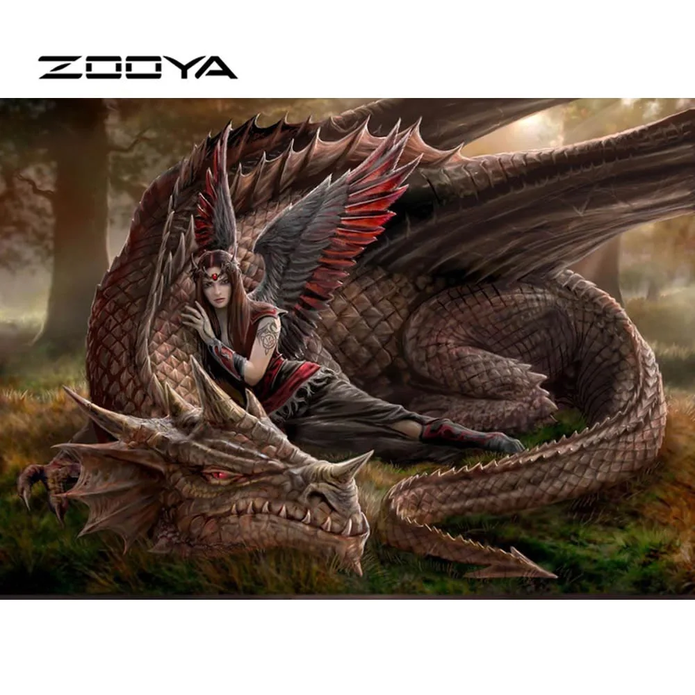ZOOYA Алмазная Вышивка крестом динозавр Женская вышивка распродажа фотографии