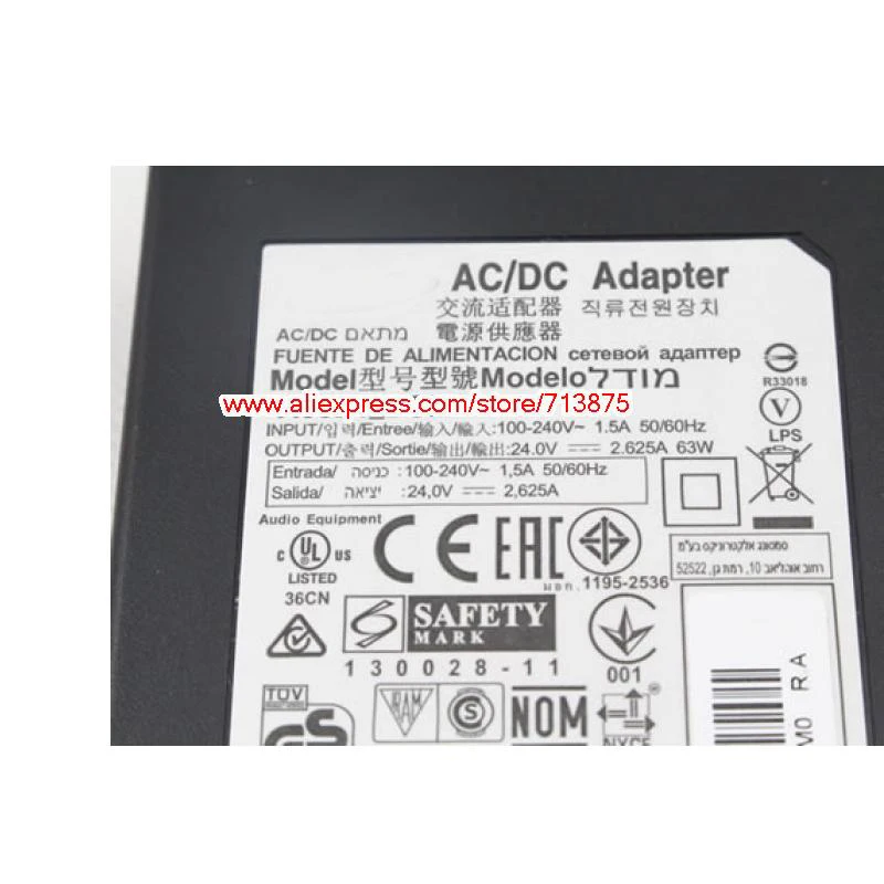 Подлинная 24V 2.625A A6324_DSM адаптер переменного тока HW F751 для Samsung H550 H551 H751 H7501 HWJ450 H752 H750