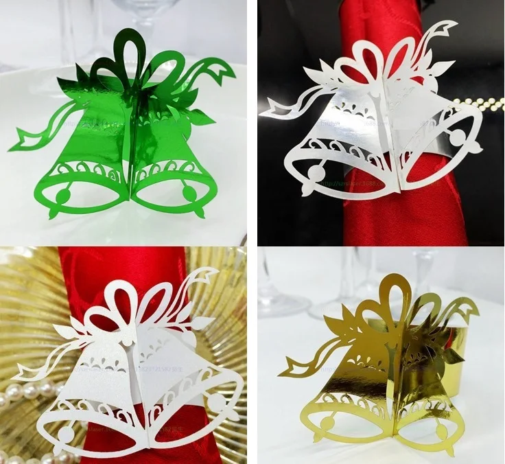 240 шт. лазерная резка полый колокольчик бумажная карта Салфетка кольцо Пряжка