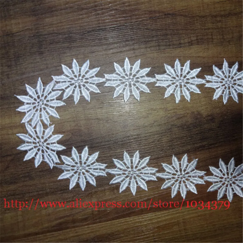 1 ярд цвета слоновой кости/Красный высокое качество полиэфирное кружево