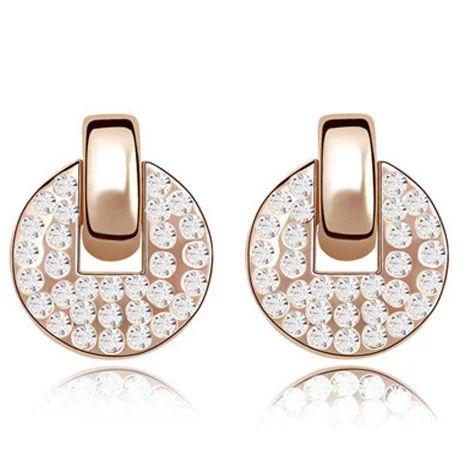 Хит продаж серьги-гвоздики с кристаллами ювелирные изделия цветные из розового