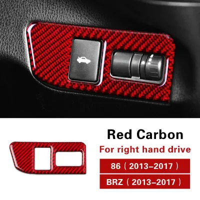 Carbon Red RHD TPIC для Subaru BRZ Toyota 86 2013- авто аксессуары углеродное волокно задний выключатель защёлки багажника кнопка управления автомобиля Переводные картинки и наклейки - Название цвета: Carbon Red RHD