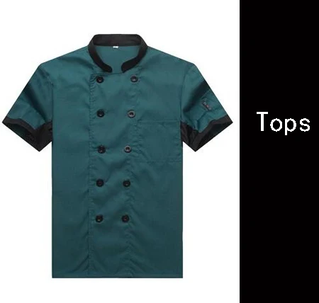 just tops green Новая куртка шеф-повара гостиницы, ресторана рабочая одежда двубортная Мужская кухня шеф-повара Униформа повара одежда еда услуги пальто 89 - Цвет: just tops green