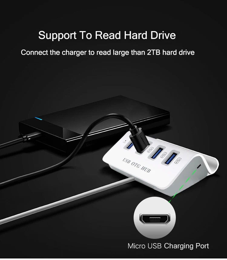4-портовый USB 2,0 Micro комбинированный концентратор USB OTG адаптер дополнительное по не требуется ABS держатель телефона Мульти USB разветвитель для планшетных компьютеров все-в-1 предмет