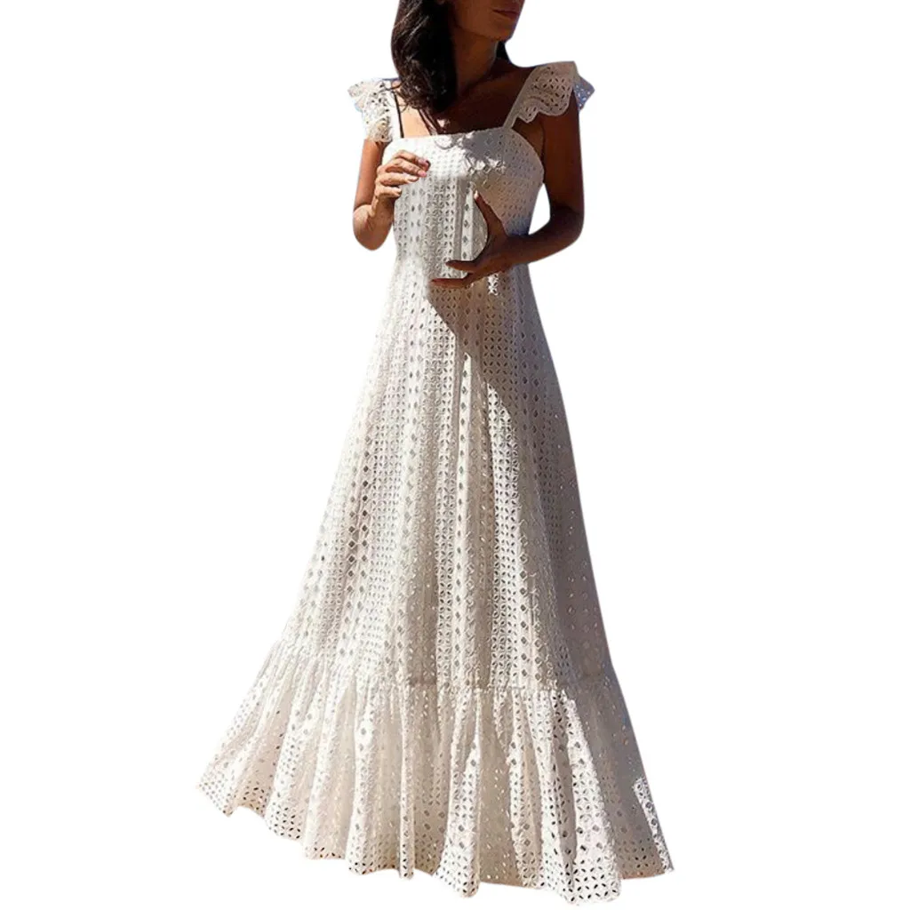 Для женщин Летнее Boho ремешками пикантные открытые вечерние пляжные свободное
