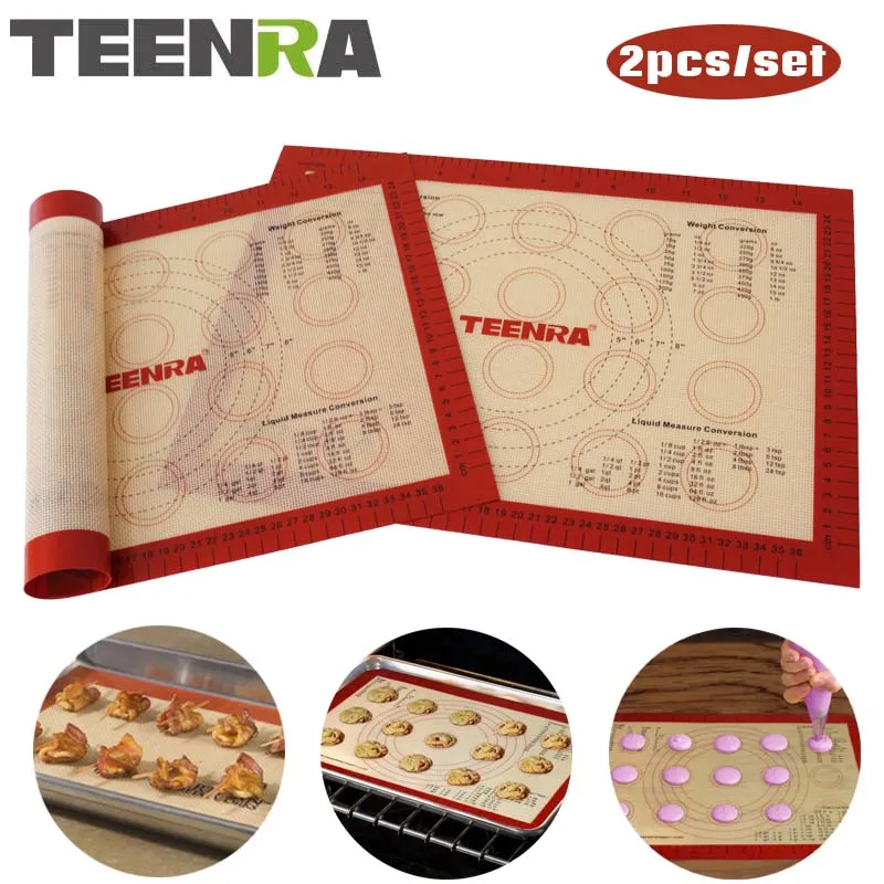 TEENRA 2 шт./компл. антипригарный коврик силиконовые коврики подложка для выпечки