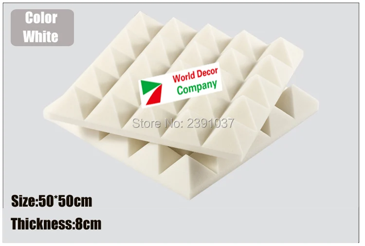 

High Density White Studio foam 8pcs Big size 50x50x8cm Soundproofing Acoustic Sound Treatment Studio Room Absorption Wedge