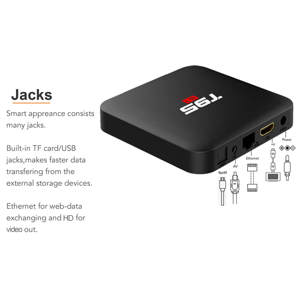 T95 R1 Smart Android 7 1 4 K GB + 8 ТВ Box Media Player Комплект Топ ядра WI FI Amlogic|ТВ-приставки и