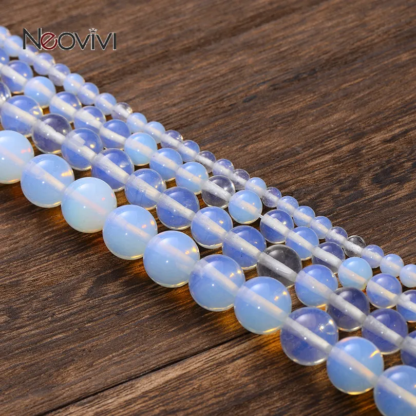 Полупрозрачный бисер Neovivi Lucky White Opal круглые свободные шарики для ювелирных
