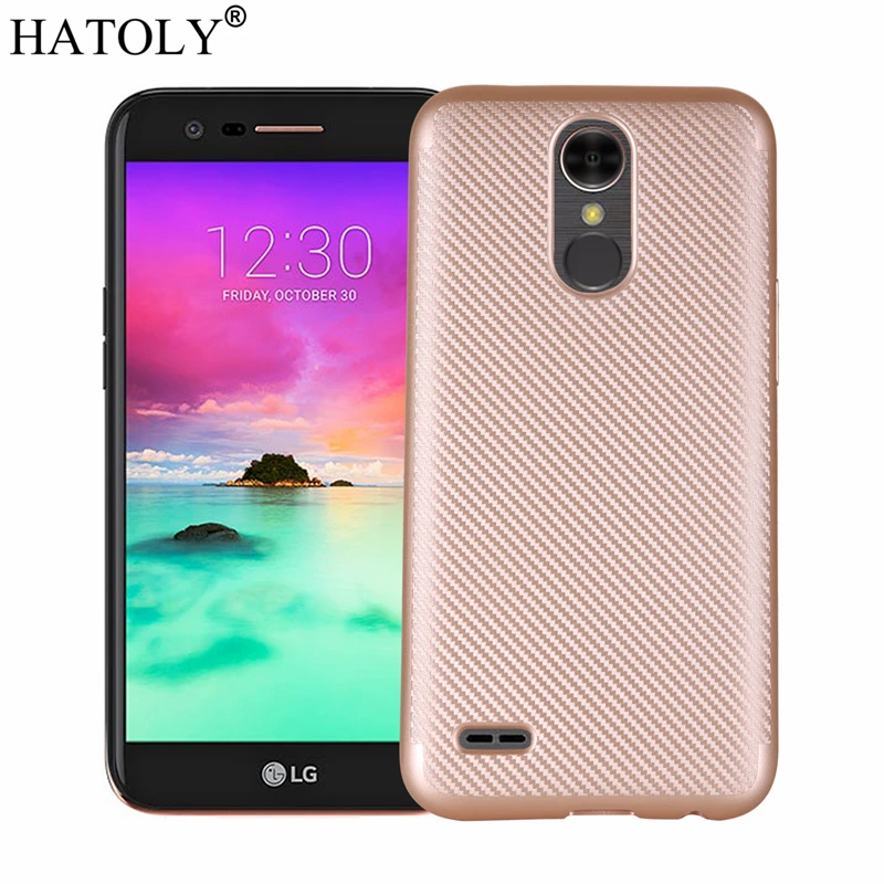 Чехол HATOLY для LG K9 Ультратонкий чехол K8 2018 Мягкий ТПУ/углеродное волокно задняя