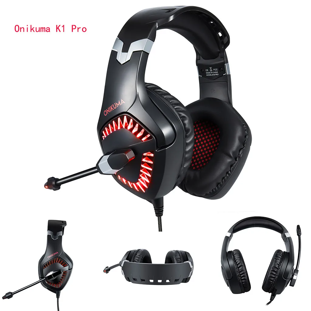 Onikuma K1 Pro PS4 игровая гарнитура бас Игровые наушники шлем для ПК мобильного