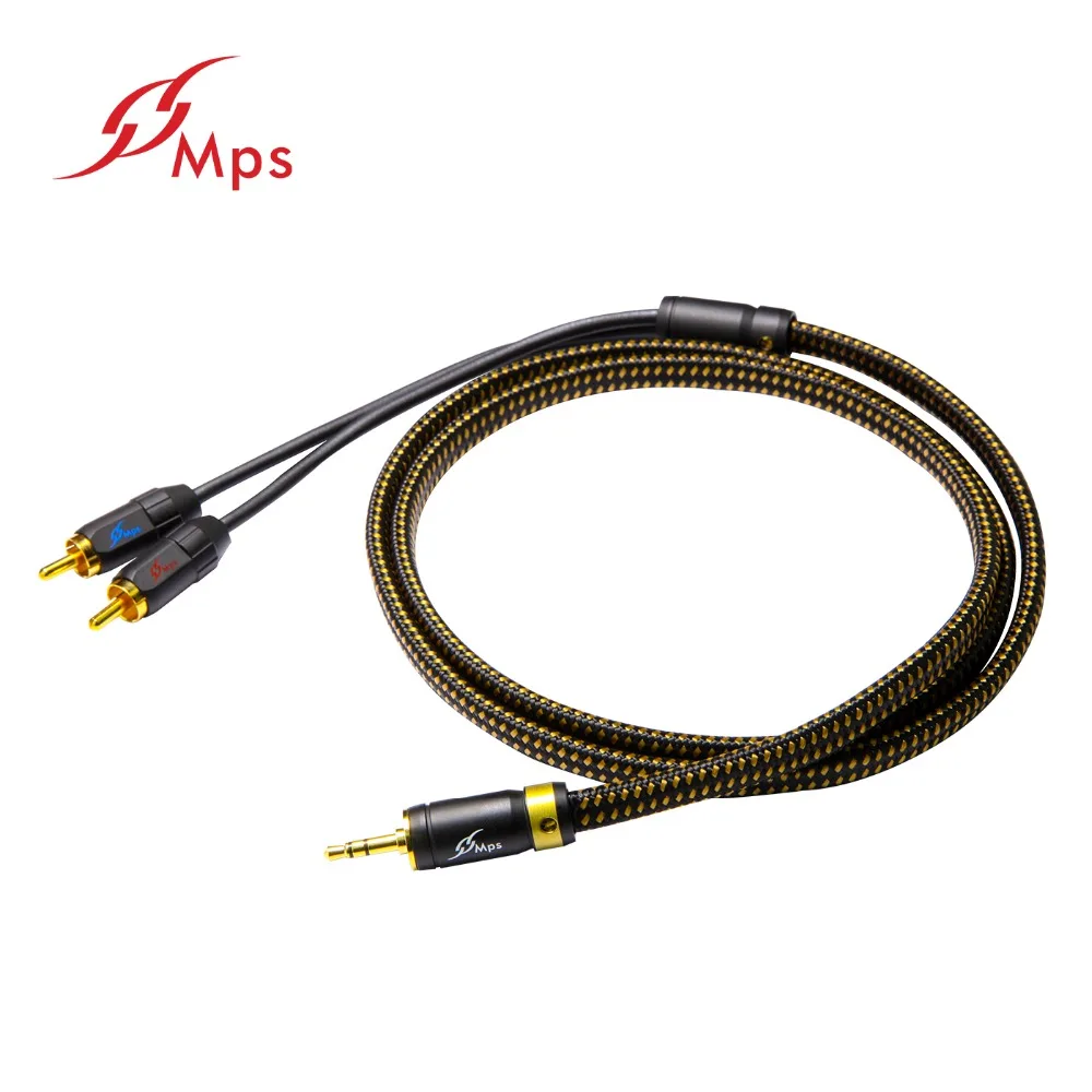 Hi Fi MPS 99.99997% Леопардовый OCC посеребренный 4K позолоченный штекер 3 5 мм до 2 RCA аудио RAC