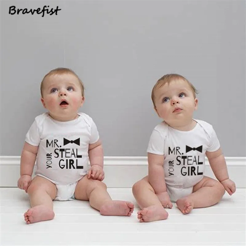 Monos reci&eacute;n nacidos con estampado de lazo, ropa para ni&ntilde;os y ni&ntilde;as de 0 a 24 meses, monos infantiles de manga corta, monos de moda-0