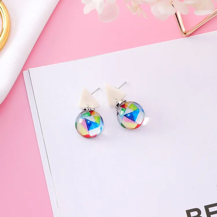 MENGJIQIAO 2018 новый цветной акриловый шарик Висячие серьги для женщин Мода Bijoux