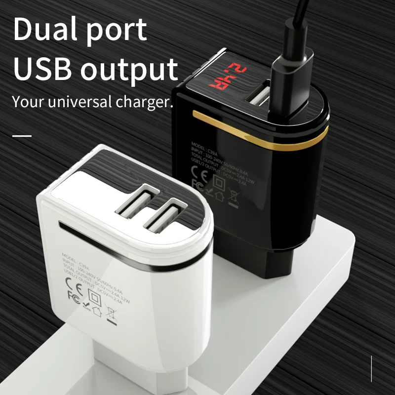 НОСО USB Зарядное устройство для iPhone 7 8 X светодиодный Дисплей стены ЕС вилка