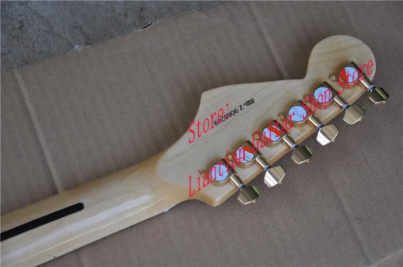 Индивидуальный корпус Высококачественная Белая электрогитара ST Кленовая