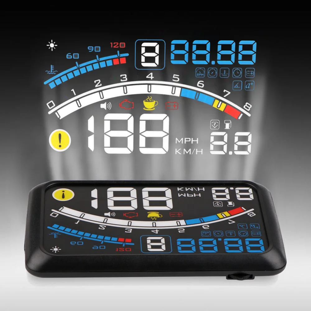 Onever 4E 5 &quotАвтомобильный OBD2 II EUOBD автомобильный HUD Дисплей с повышенной скоростью