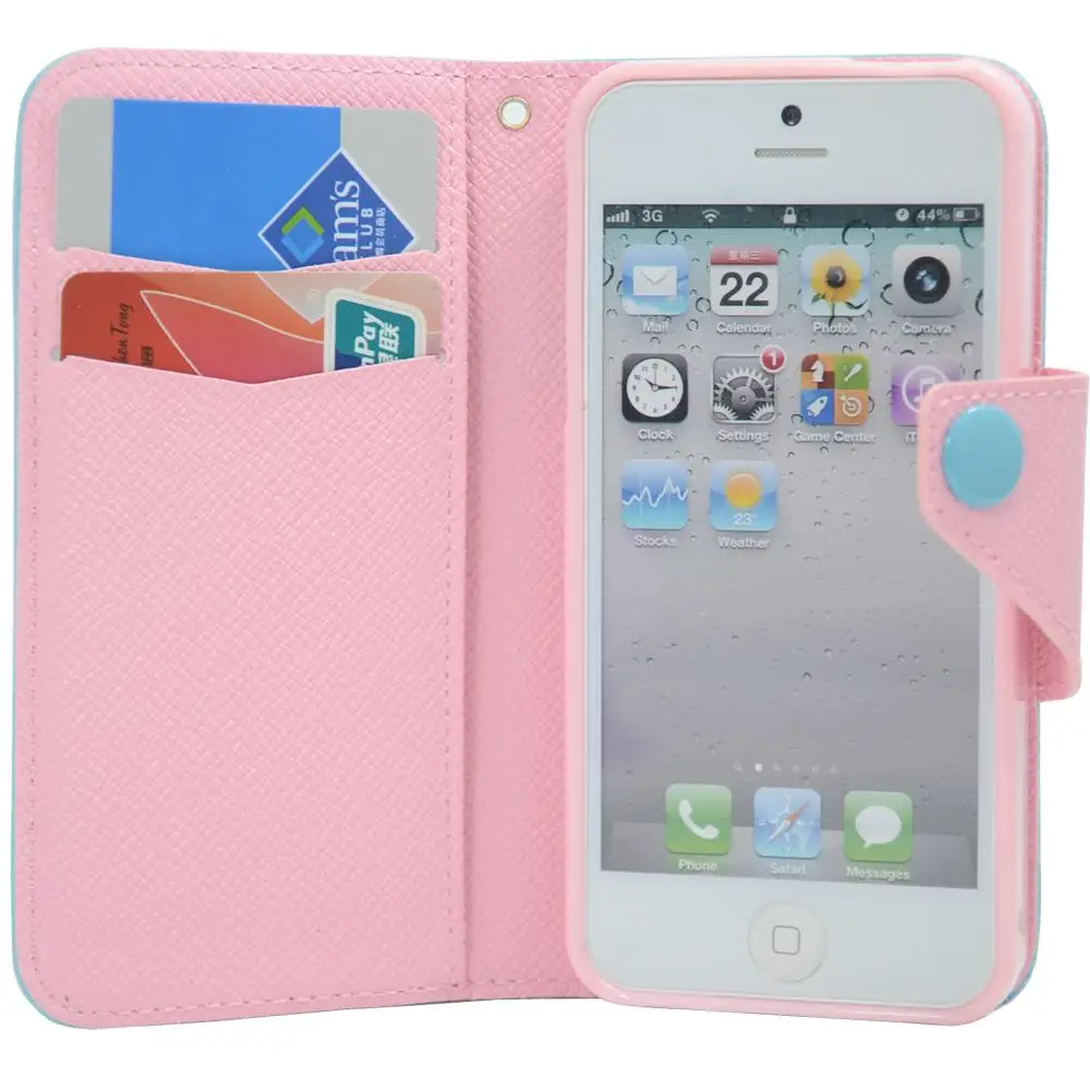 New PVC Wallet Pouch Soft Skin Case Cover For iPhone 5/5s/se | Мобильные телефоны и аксессуары