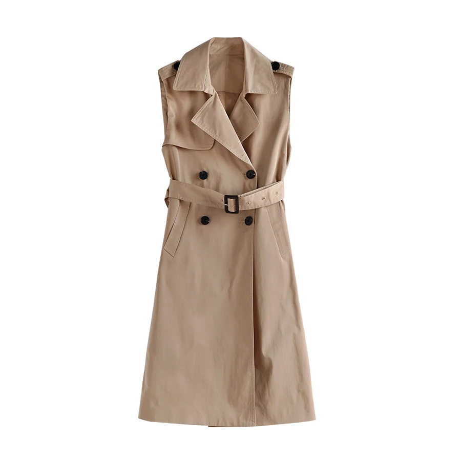 

Women Autumn Spring Vest Coat Lady Wear Long Waistcoat Women Coat Casual Bandage Sleeveless Solid Color Vest Jacket Plus Size
