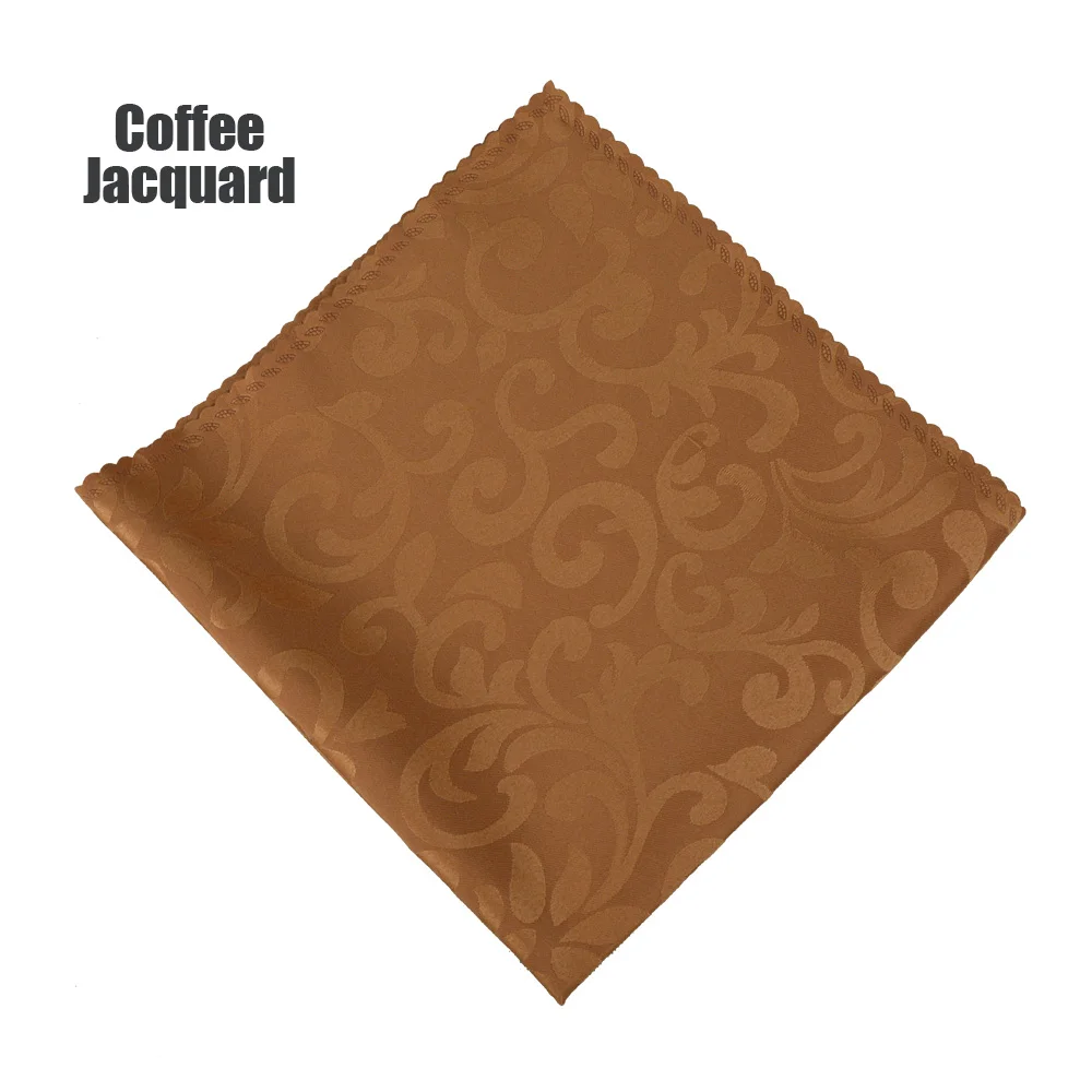 Coffee Jacquard 50 шт./партия Европа вышитые лоза Ресторан отеля моющаяся полиэфирная столовая салфетка Свадебные украшения 48*48 см Салфетка - Цвет: Coffee Jacquard