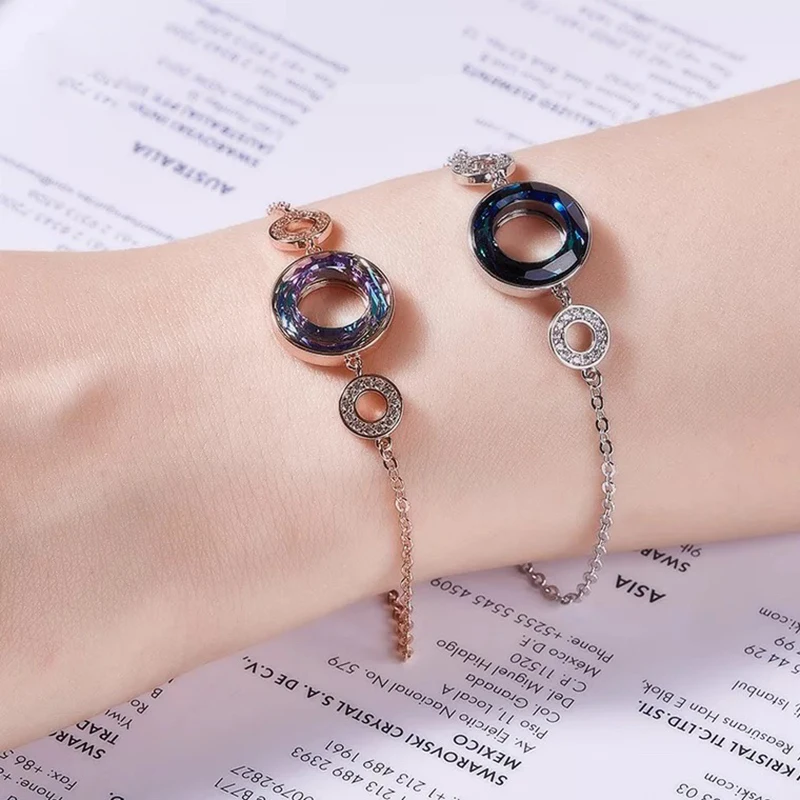 Женский браслет BAFFIN с разноцветными синими кристаллами Swarovski украшение для рук