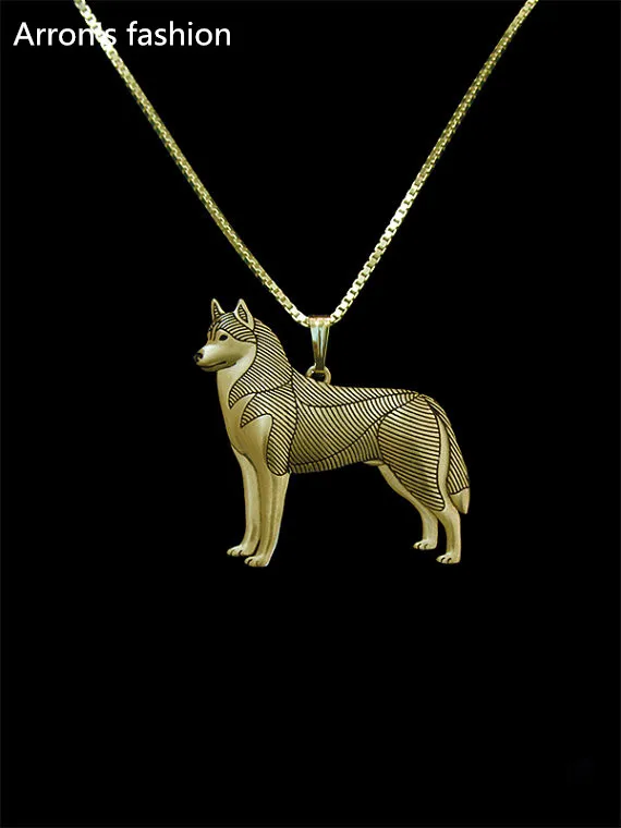 Модный персонализированный Сибирский хаски Женский Золотой Серебряный эффект |