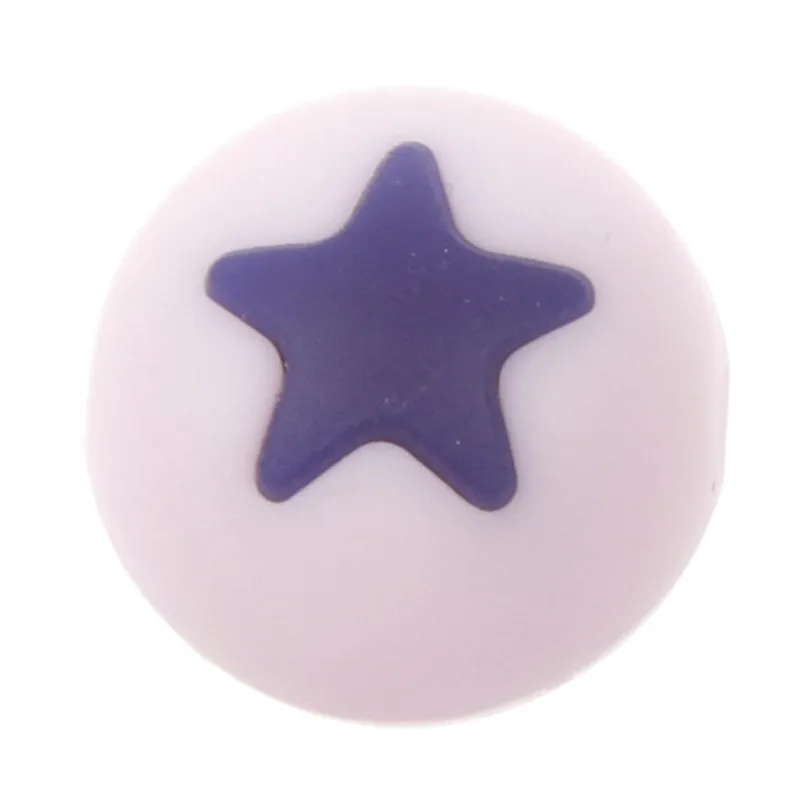 baby pink deep blue 50 шт. круглая звезда силиконовая Прорезыватель для зубов 15 мм DIY для детских зубов жевательный колье с незакрепленными бусинами детский Прорезыватель - Цвет: baby pink deep blue