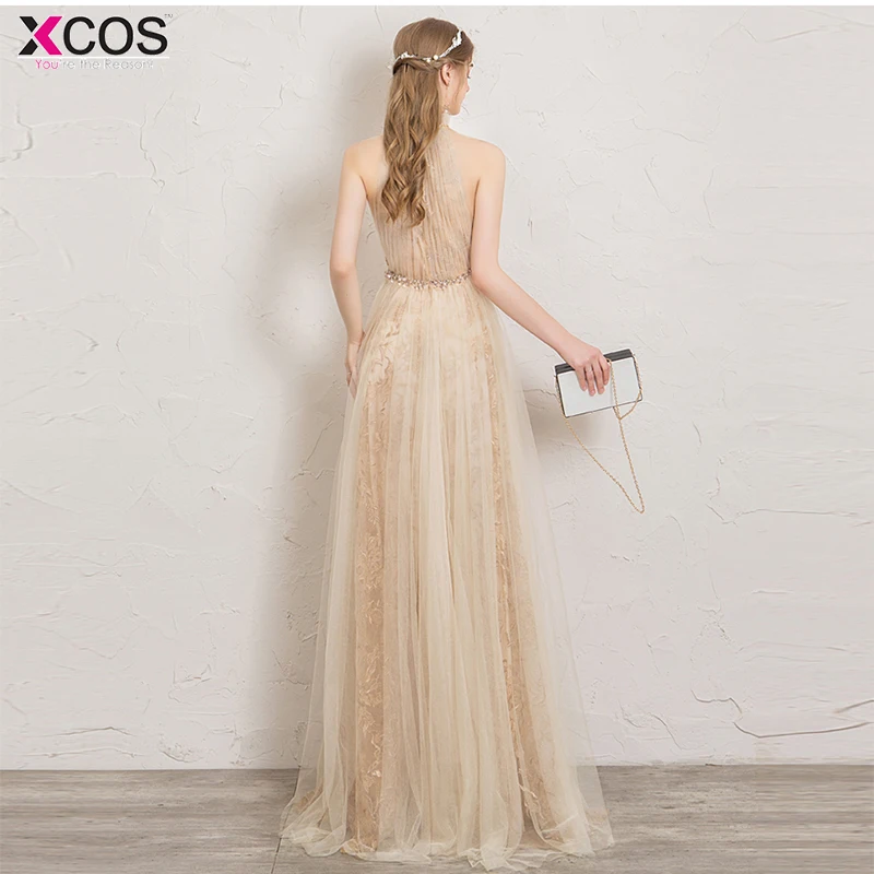 Vestido de festa шампанское прозрачные пикантные Длинные вечерние платья
