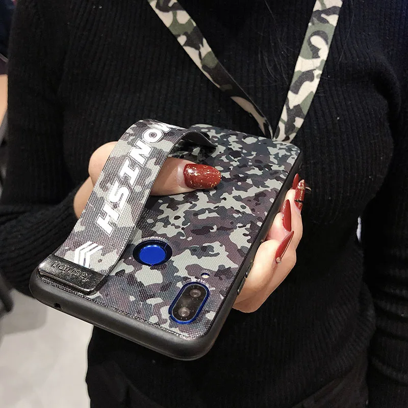 Камуфляж Fundas ремешок-Держатель подставка чехол для телефона huawei P20 P10 плюс Чехол