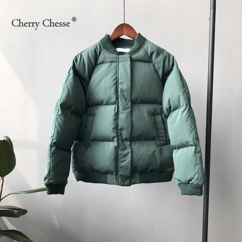 Cherry Chesse Harajuku для женщин Зимняя парка с длинным рукавом карман на молнии топики