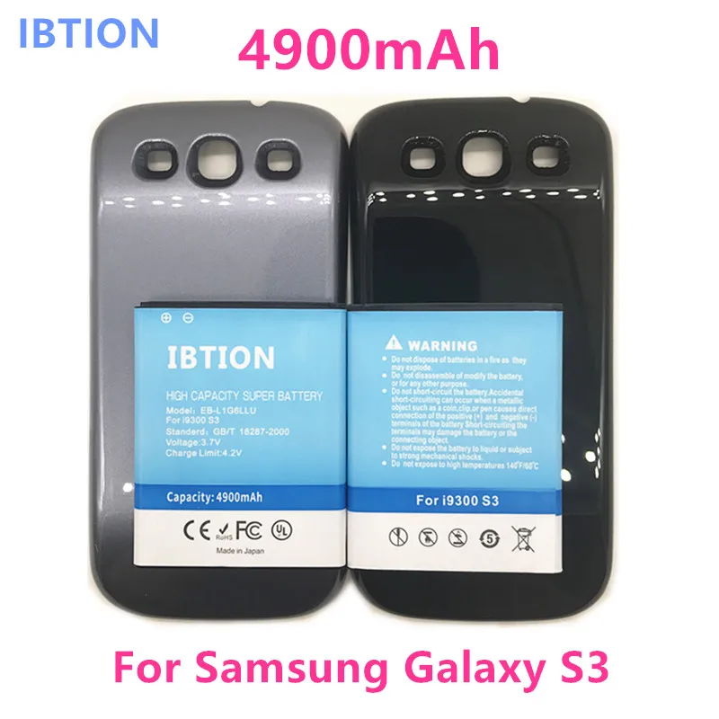 IBTION 4900 мАч Расширенная батарея+ задняя крышка для samsung Galaxy S3 III GT i9300 батарея GT-i9300 EB-L1G6LLU батарея