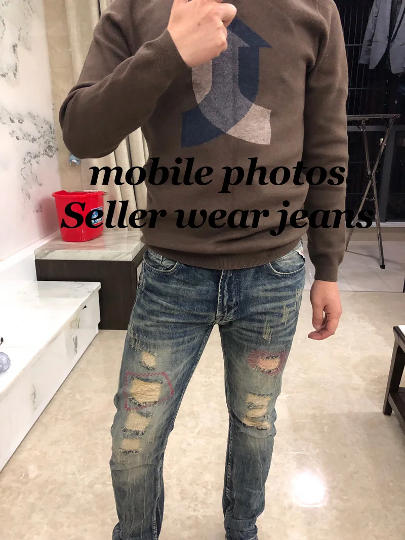 

Fashion Classical Men Jeans Retro Washed Vintage Designer Ripped Jeans homme Embroidery Denim Pants Streetwear Hip Hop Jeans Men