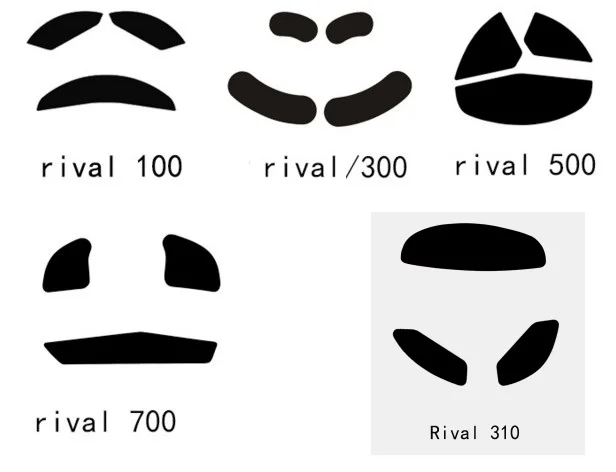 1 комплект SteelSeries Rival 100 300 rival 500 700 конкурента 310 Кана kinzu сырья тефлоновые ножки для мыши Ноги коньки gaiming Мышь 0,6 мм