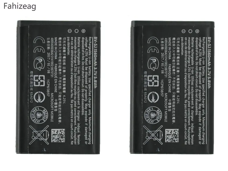 Fahizeag 2x1560 mAh BV 5J/BV 5J/BV5J Замена батареи для Microsoft Nokia Lumia 435 Lumia435 532 RM1069 1071|Аккумуляторы