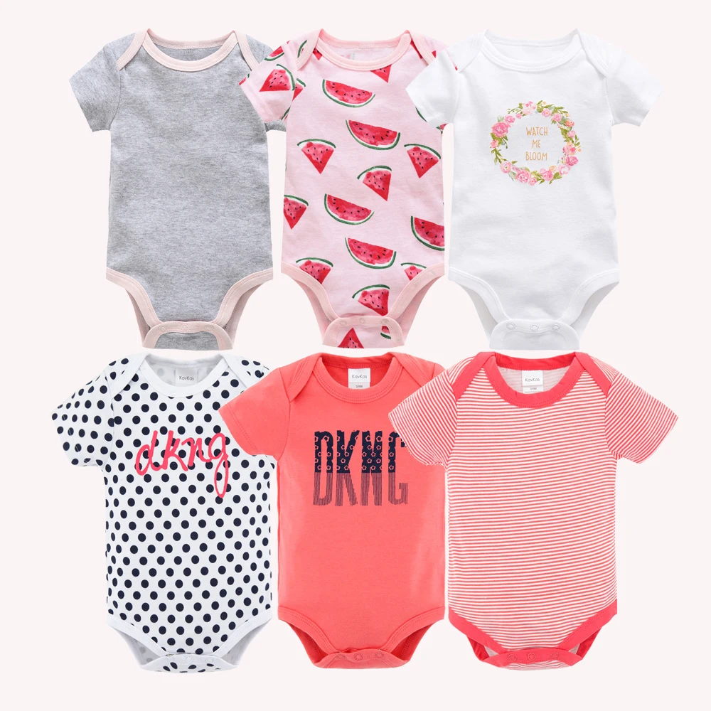 Kavkas Baby Girls Bodysuits 6 Pcs Lot Summer Cotton Baby Clothes Short Sleeve Newborn Body Bebe 0 3 Months Infant Clothing Buy At The Price Of 18 69 In Aliexpress Com Imall Com