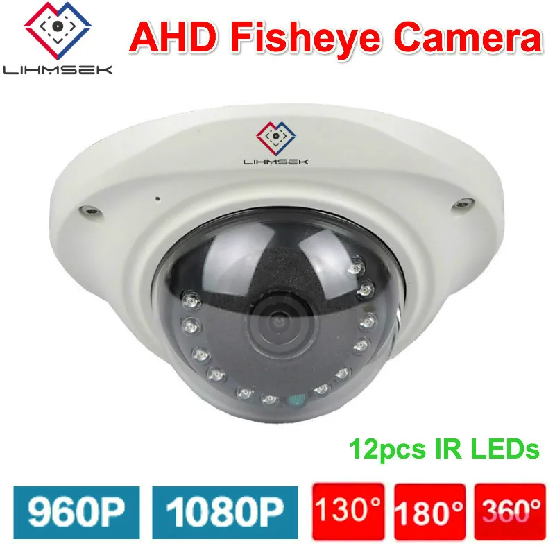 Lihmsek Mini Dome AHD рыбий глаз камера видеонаблюдения широкоугольная 12 шт. ИК светодиоды