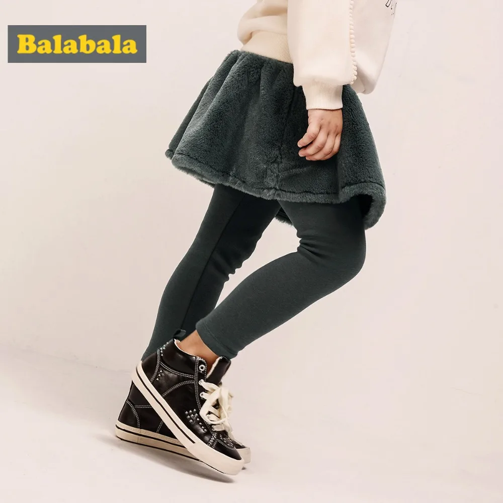 Balabala Todder/леггинсы на флисовой подкладке для девочек расклешенная юбка с