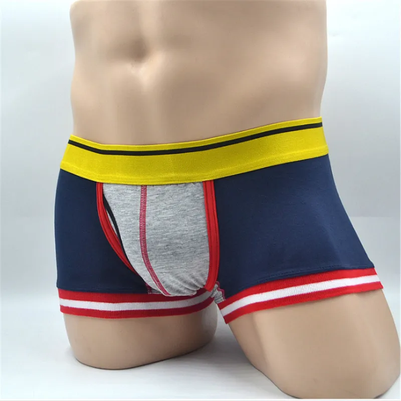 Мужские хлопковые трусы с золотым поясом из мягкой кожи|Мужские боксеры| |