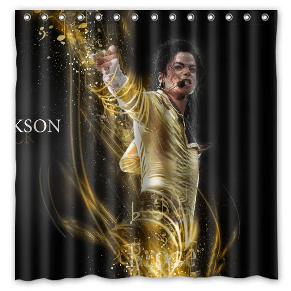 Hot michael jackson Design Shower Curtain Bathroom Waterproof Polyester Fabric 180*180cm+12 Hooks Custom Bath | Дом и сад