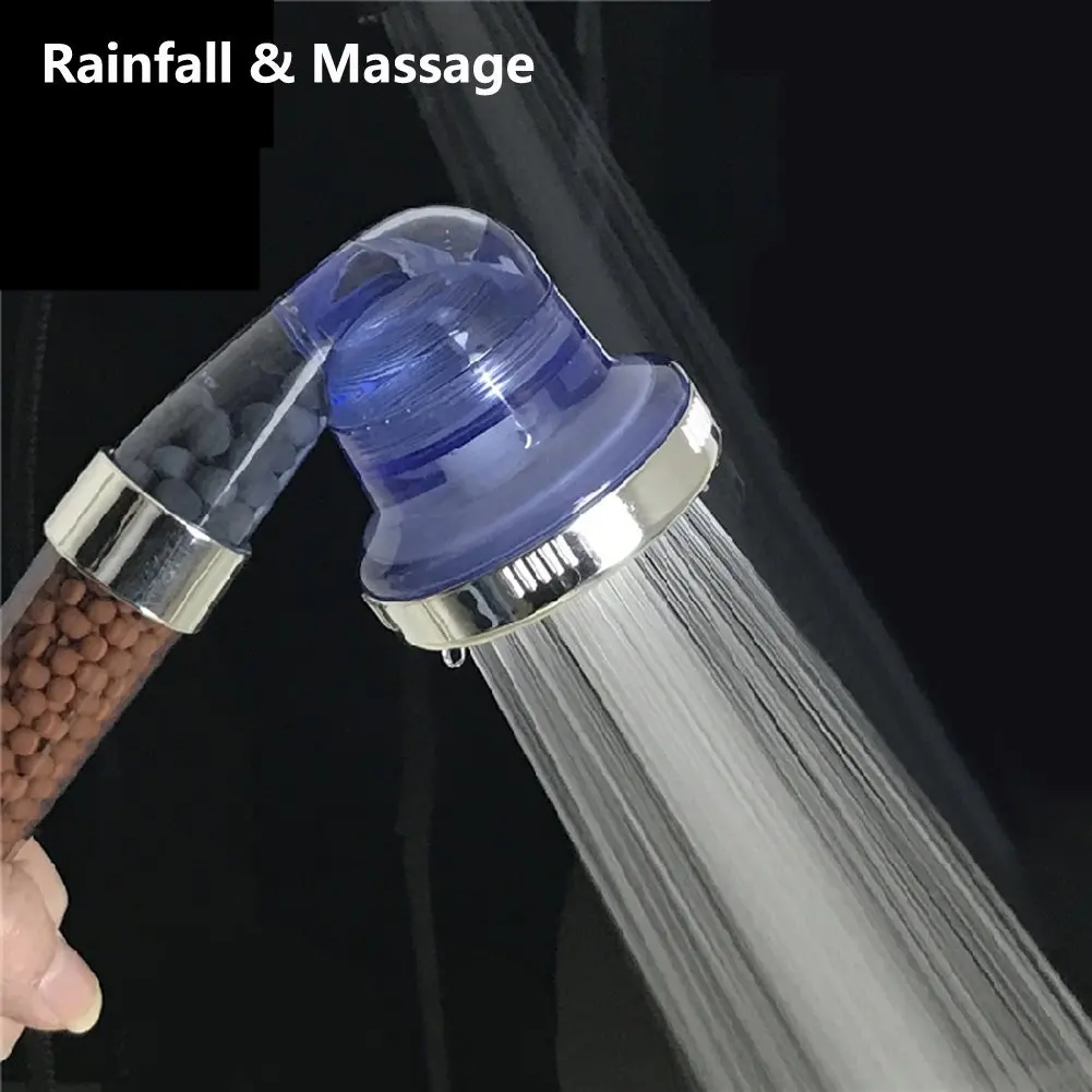 

Filtered Hand Held Shower Head Negative Ionic High Pressure Rainfall Spa Water Saving, Purifies Water, Remove Chlorine white