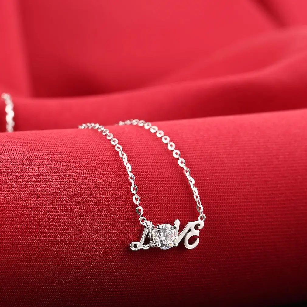Romantic LOVE Necklace Fashion Jewelry Elegant Woman Luxury Charming Link Chain Lady Ornaments Gift | Украшения и аксессуары