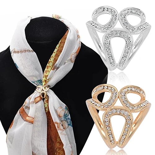 Женская шелковая брошь для шарфа роскошная свадебная брошь-обруч с кристаллами