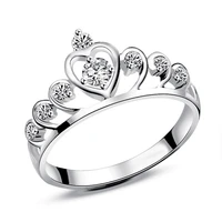 lucky sonny pure 925 sterling silver crown rings for women jewelry engagement ring 3a cz paved anillos de plata bijoux