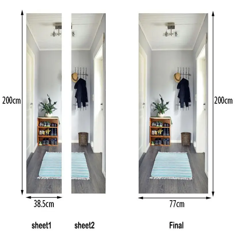 Новое поступление элегантная Милая наклейка на дверь для дома 3d самоклеющаяся