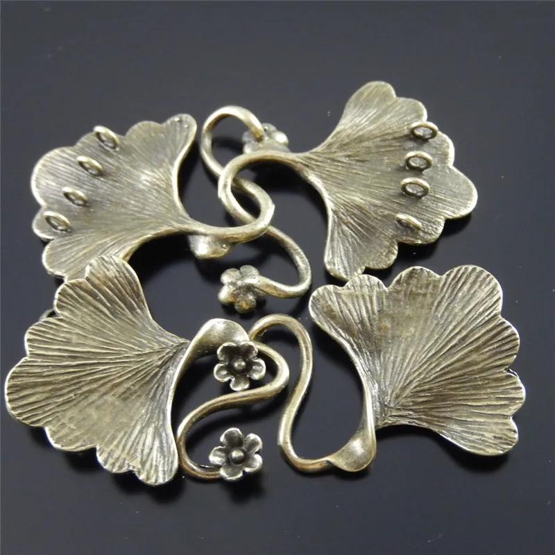 8 шт. медные Подвески в виде листьев гинкго 29 х26 мм|ginkgo leaf necklace|leaf charms bronzependant |