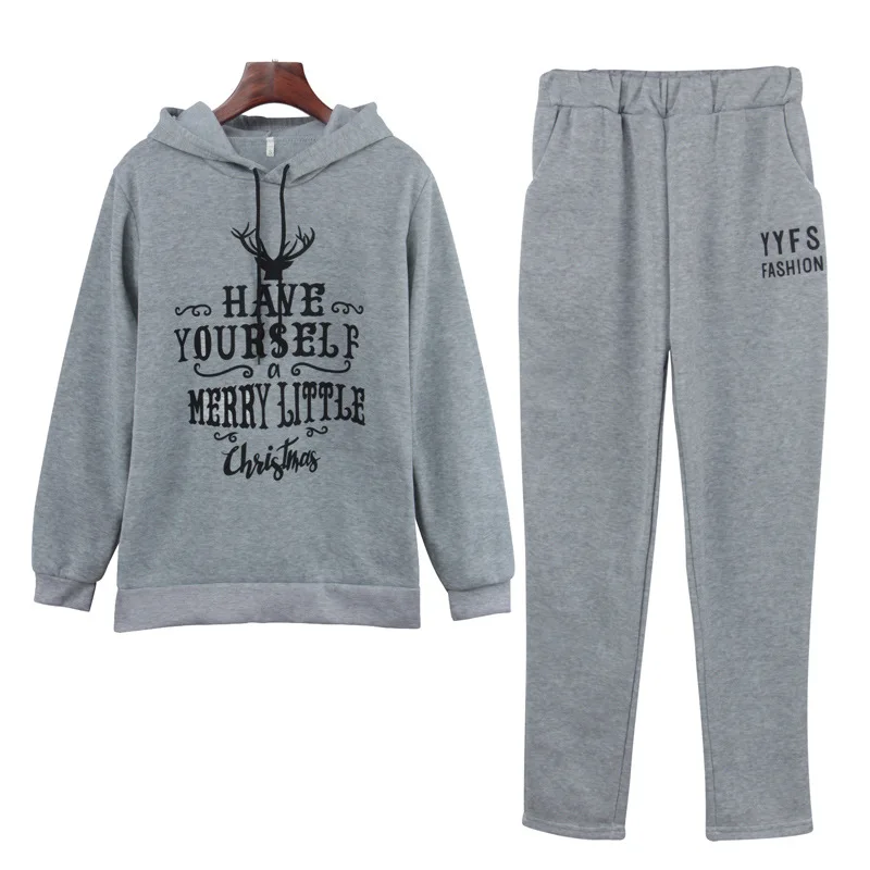 Комплект из двух предметов Женский комплект 2 с капюшоном толстовка + штаны