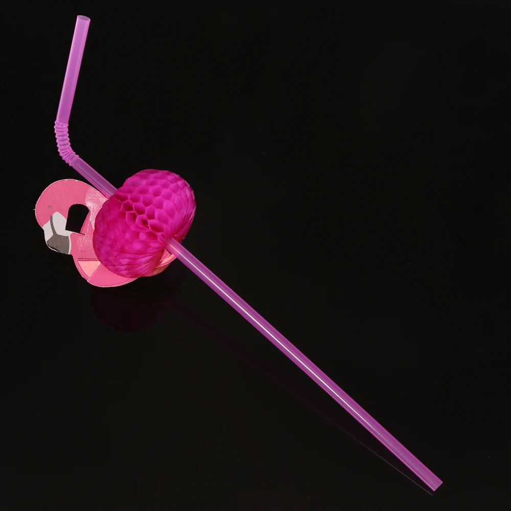 Пластиковые соломинки украшенные фламинго для дня рождения свадьбы