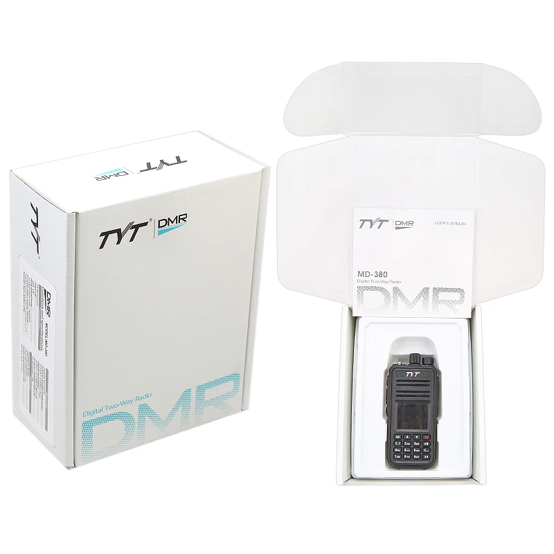 

TYT MD-380 Walkie Talkie UHF 400-480MHz 5W Digital Mobile Radio (DMR) Receiver Handheld Portable Two way Radio with Cable